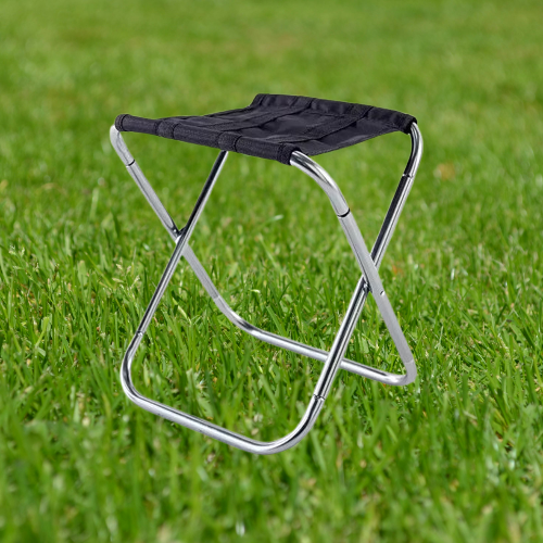 Silver Outdoor Folding Stool